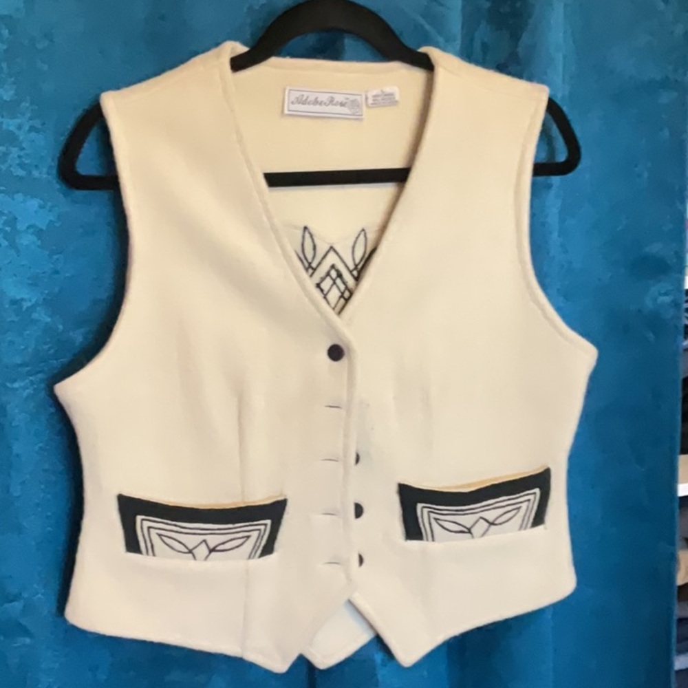 Cream Vest with Black Accents